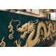 Comode - Comoda DRAGON 180cm lemn de mango turcoaz cu dragon auriu 3D