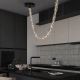 Pendule, Lustre suspendate - Corp de iluminat decorativ lungime 130cm, Alume LED din metal si acrilic
