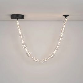 Pendule, Lustre suspendate - Corp de iluminat decorativ lungime 130cm, Alume LED din metal si acrilic