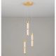 Pendule, Lustre suspendate - Lustra cu 3 pendule LED alama aurie DECORO