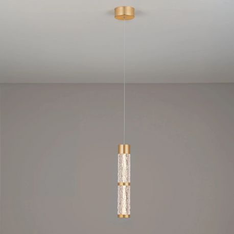 Pendule, Lustre suspendate - Pendul LED modern decorativ, alama aurie DECORO