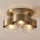 Lustre aplicate - Lustra tavan din metal alama antic si sticla canelata Royal