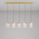 Pendule, Lustre suspendate - Lustra cu 5 pendule LED liniara alama aurie VANCE