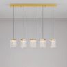 Lustra cu 5 pendule LED liniara alama aurie VANCE