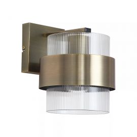 Aplica de perete din metal alama antic si sticla canelata Royal