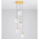 Pendule, Lustre suspendate - Lustra cu 5 pendule LED alama aurie VANCE