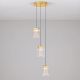 Pendule, Lustre suspendate - Lustra cu 3 pendule LED alama aurie VANCE