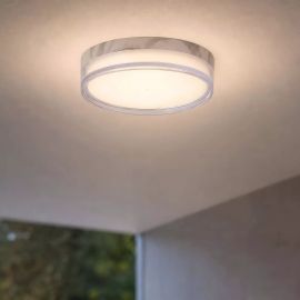 Iluminat pentru baie - Plafoniera Button LED iluminat baie IP65 alb marmorat
