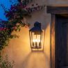 Aplica perete exterior din otel negru si sticla, protectie IP44 Lantern