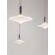 Pendule, Lustre suspendate - Lustra cu 5 pendule LED alama aurie si sticla alba, DIAZ