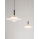 Pendule, Lustre suspendate - Lustra cu 5 pendule LED alama aurie si sticla alba, DIAZ