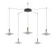 Pendule, Lustre suspendate - Lustra cu 5 pendule LED alama aurie si sticla fumurie, DIAZ