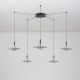 Pendule, Lustre suspendate - Lustra cu 5 pendule LED alama aurie si sticla fumurie, DIAZ