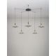 Pendule, Lustre suspendate - Lustra cu 5 pendule LED alama aurie si sticla fumurie, DIAZ