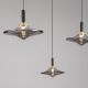 Pendule, Lustre suspendate - Lustra cu 5 pendule LED alama aurie si sticla fumurie, DIAZ