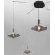 Pendule, Lustre suspendate - Lustra cu 5 pendule LED alama aurie si sticla fumurie, DIAZ