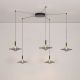 Pendule, Lustre suspendate - Lustra cu 5 pendule LED alama aurie si sticla fumurie, DIAZ