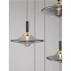 Pendule, Lustre suspendate - Lustra cu 5 pendule LED alama aurie si sticla fumurie, DIAZ