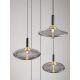 Pendule, Lustre suspendate - Lustra cu 5 pendule LED alama aurie si sticla fumurie, DIAZ