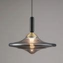 Pendul LED alama aurie si sticla fumurie, DIAZ