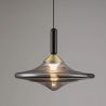 Pendul LED alama aurie si sticla fumurie, DIAZ