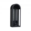 Aplica perete exterior din aluminiu negru si sticla, protectie IP44 Lantern