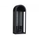 Aplica perete exterior din aluminiu negru si sticla, protectie IP44 Lantern