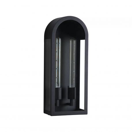 Aplice - Aplica perete exterior din aluminiu negru si sticla, protectie IP44 Lantern