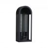 Aplica perete exterior din aluminiu negru si sticla, protectie IP44 Lantern