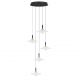 Pendule, Lustre suspendate - Lustra cu 5 pendule LED alama aurie si sticla alba, DIAZ