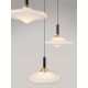 Pendule, Lustre suspendate - Lustra cu 5 pendule LED alama aurie si sticla alba, DIAZ