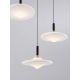 Pendule, Lustre suspendate - Lustra cu 5 pendule LED alama aurie si sticla alba, DIAZ