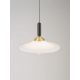 Pendule, Lustre suspendate - Pendul LED alama aurie si sticla alba, DIAZ