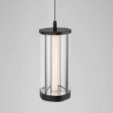 Pendul moderna din metal negru si sticla, CODY LED