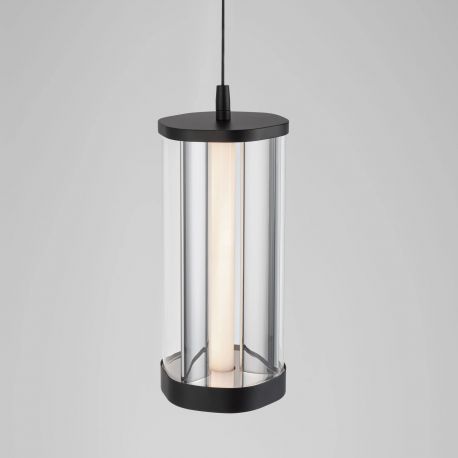 Pendule, Lustre suspendate - Pendul moderna din metal negru si sticla, CODY LED