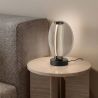 Veioza, Lampa de masa moderna negru, fumuriu NOIR LED