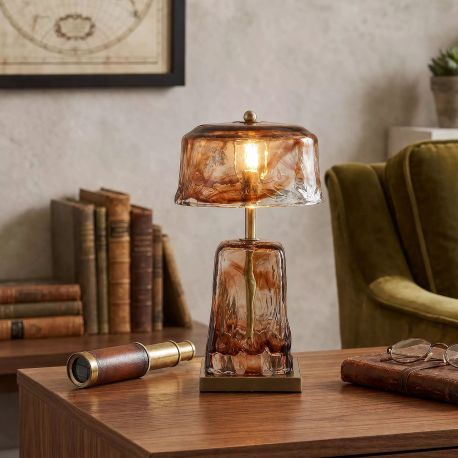 Veioze - Veioza, Lampa de masa moderna Brown Milky