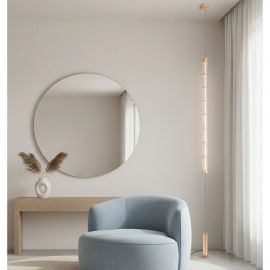 Lampadare - Lampa LED suspendata, tip lampadar, alama aurie DECORO