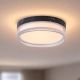 Iluminat pentru baie - Mini Plafoniera diametru 23cm, Button LED iluminat baie IP65 negru marmorat
