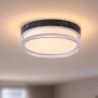Mini Plafoniera diametru 23cm, Button LED iluminat baie IP65 negru marmorat