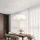 Pendule, Lustre suspendate - Lustra decorativa Cloud 100cm, realizat manual din matase artificiala si bumbac