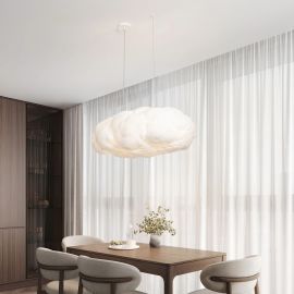 Pendule, Lustre suspendate - Lustra decorativa Cloud 100cm, realizat manual din matase artificiala si bumbac