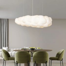Pendule, Lustre suspendate - Lustra decorativa Cloud 150cm, realizat manual din matase artificiala si bumbac