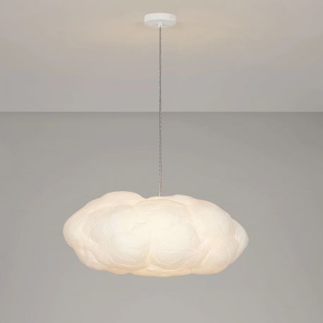 Pendule, Lustre suspendate - Lustra decorativa Cloud 80cm, realizat manual din matase artificiala si bumbac