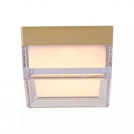 Iluminat pentru baie - Mini Plafoniera, Button LED Square iluminat baie IP65 auriu