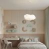 Lustra decorativa Cloud 60cm, realizat manual din matase artificiala si bumbac