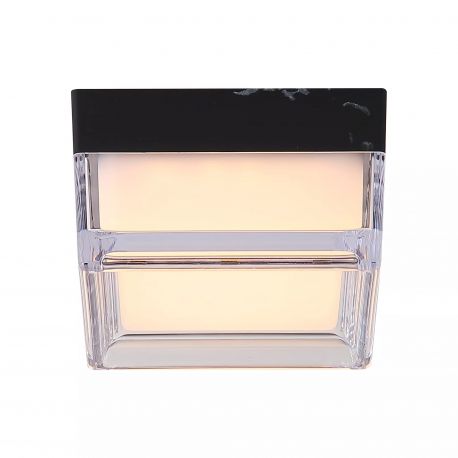 Iluminat pentru baie - Mini Plafoniera, Button LED Square iluminat baie IP65 negru marmorat