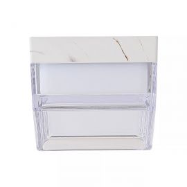 Iluminat pentru baie - Mini Plafoniera, Button LED Square iluminat baie IP65 alb marmorat