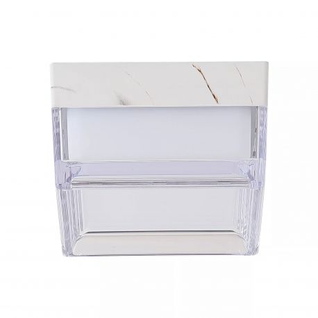 Iluminat pentru baie - Mini Plafoniera, Button LED Square iluminat baie IP65 alb marmorat