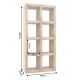 Biblioteci-Rafturi - Raft din lemn de mango cu 8 compartimente Makassar 180cm